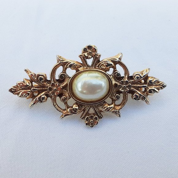 VINTAGE 1980s Gold and Pearl Scatter Pins Set - Picture 5 of 10